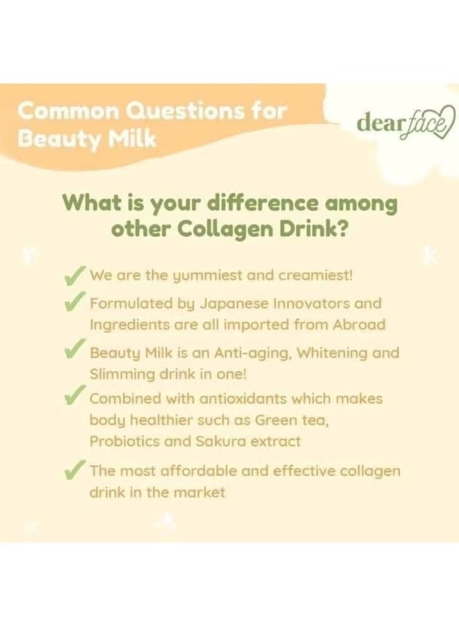 dear face Beauty Milk Collagen Drink 50000mg | 10 Sachets 180g | Japanese Melon Beauty Drink - Image 3